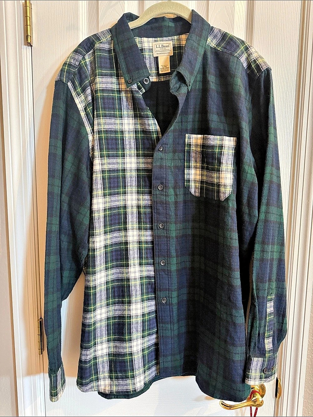 L.L.Bean Traditional Fit Men's Cotton Plaid Shirt Size XL